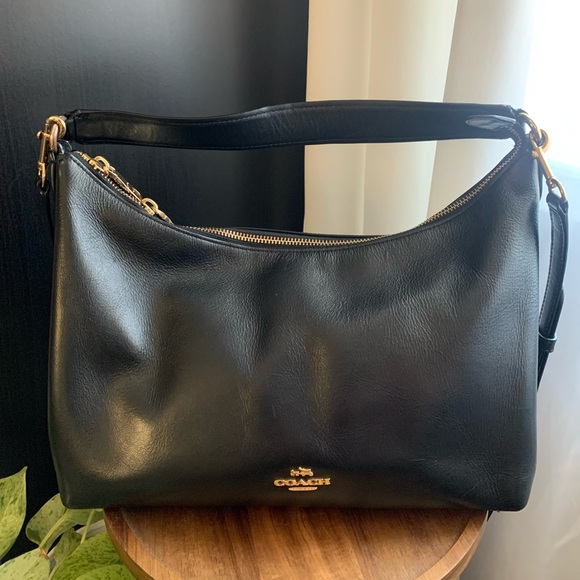 Coach Celeste Black Leather Convertible Shoulder/Hobo Bag - Picture 4 of 5